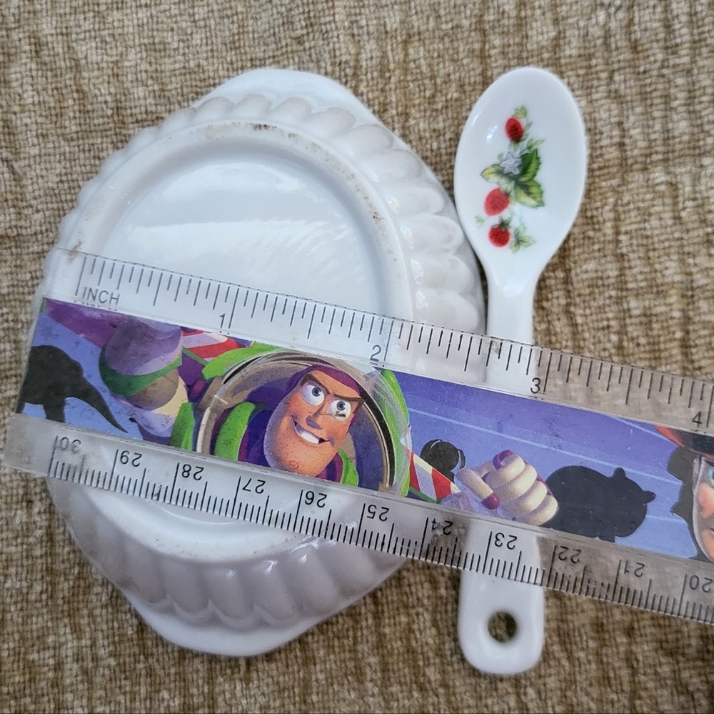 Vintage Ceramic Jam Jelly Condiment Holder Divided Cute Cottagecore Serving Dis - Picture 5 of 5